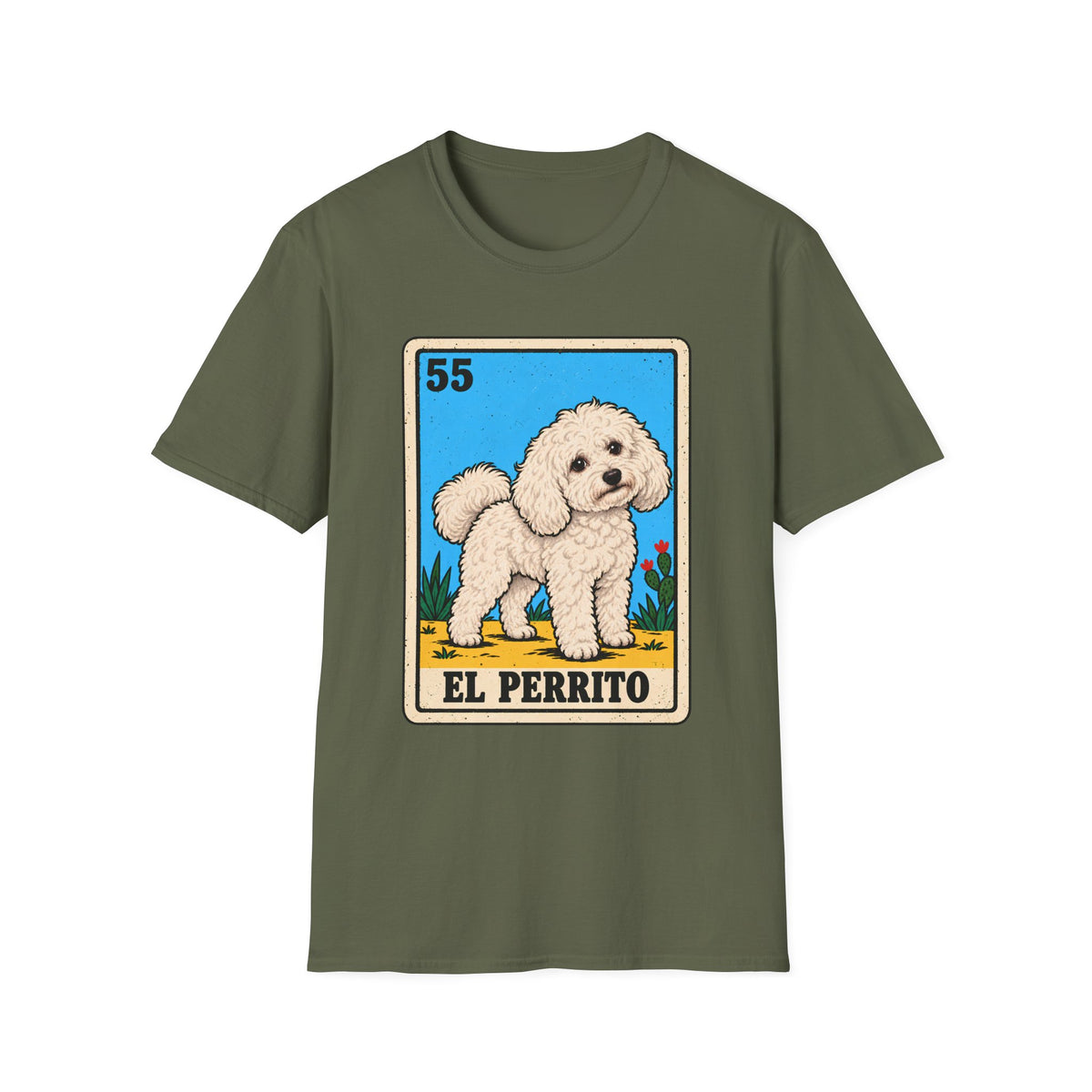 El Perrito Poodle Mexican Lotería T-Shirt