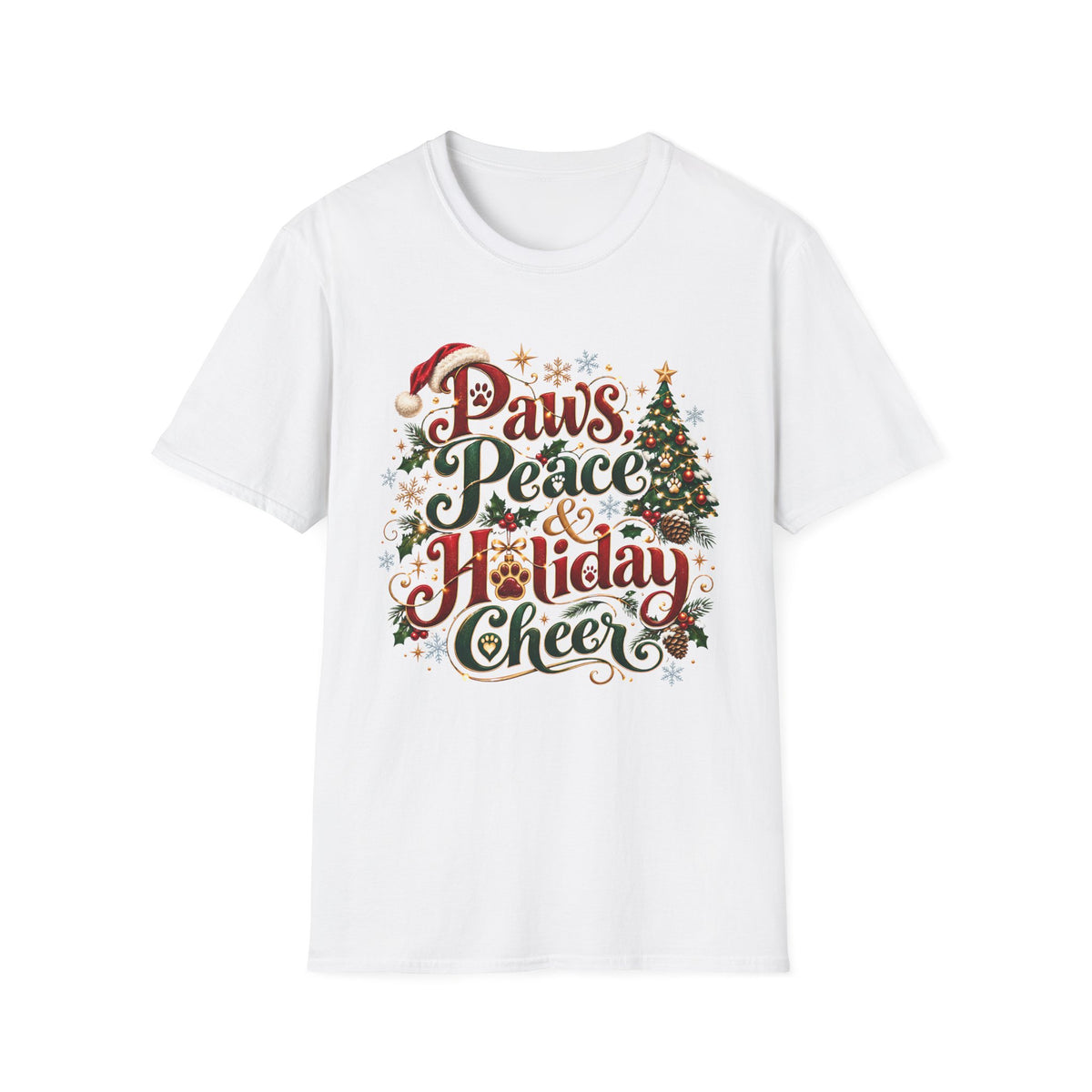 Paws Peace & Holiday Cheer T-Shirt