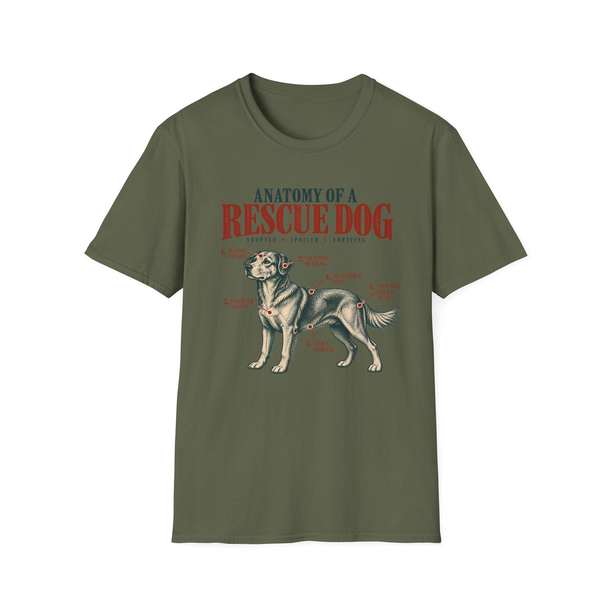 Anatomy Of A Rescue Dog T-Shirt